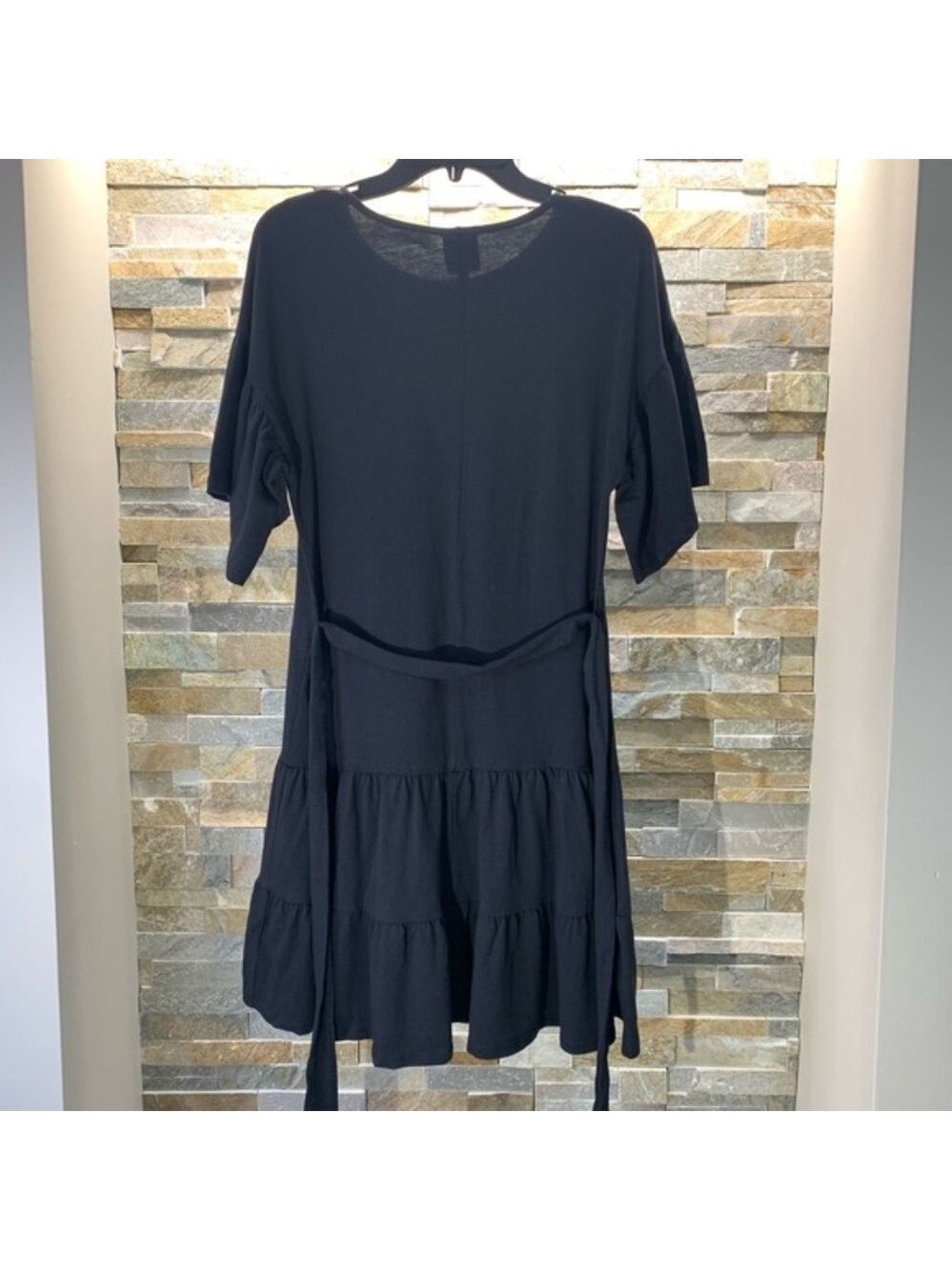 Bobeau Drop Waist Ruffle Cotton Dress( Petite) - Picture 4 of 5